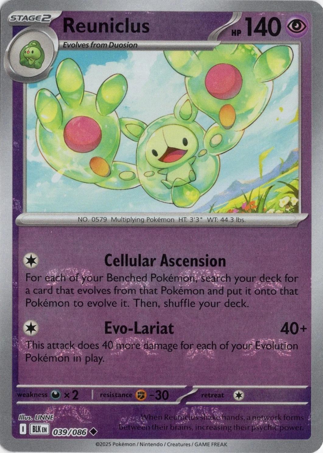 Reuniclus (Master Ball Pattern) 039/086 - Holofoil SV Black Bolt