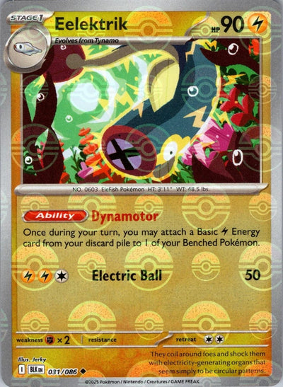 Eelektrik (Poke Ball Pattern) 031/086 - Holofoil SV Black Bolt