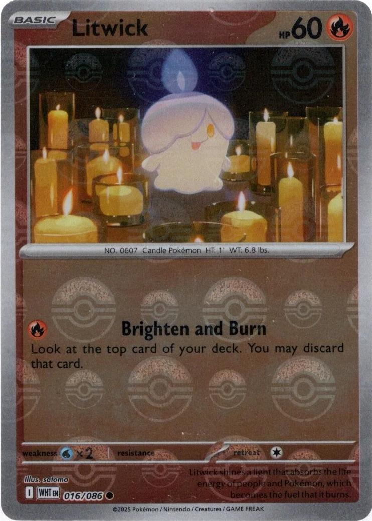 Litwick (Poke Ball Pattern) 016/086 - Holofoil SV White Flare