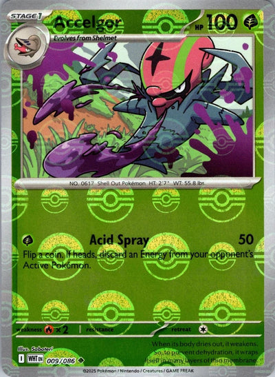 Accelgor (Poke Ball Pattern) 009/086 - Holofoil SV White Flare