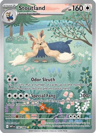 Stoutland 156/086 - Holofoil SV White Flare