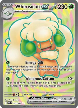 Whimsicott ex 157/086 - Holofoil SV White Flare
