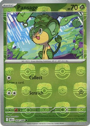 Pansage (Master Ball Pattern) 004 - Holofoil SV Black Bolt