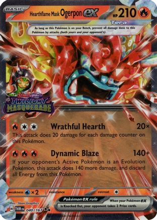 Hearthflame Mask Ogerpon ex (Twilight Masquerade Stamp) 040 - Holofoil Miscellaneous Cards & Products