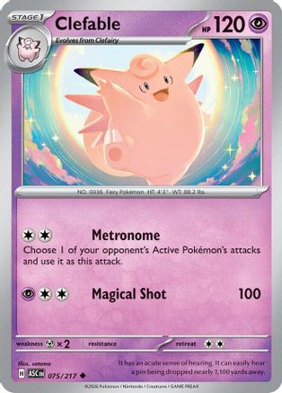 Clefable 075 - Reverse Holofoil ME Ascended Heroes