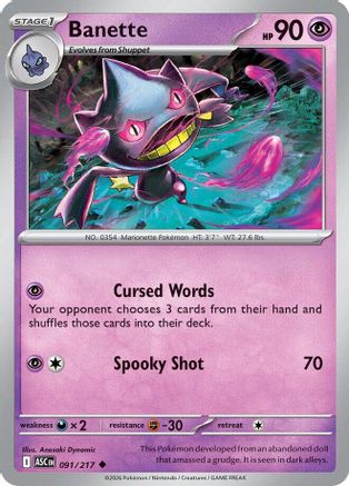 Banette 091/217 - Reverse Holofoil ME Ascended Heroes