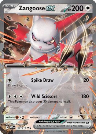 Zangoose ex 167 - Holofoil ME Ascended Heroes