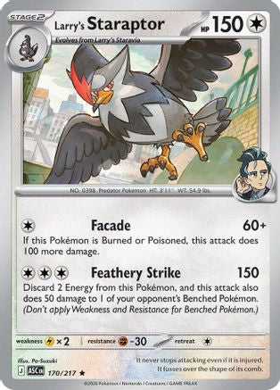 Larry's Staraptor 170/217 - Reverse Holofoil ME Ascended Heroes