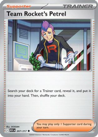 Team Rocket's Petrel 207 - Reverse Holofoil ME Ascended Heroes