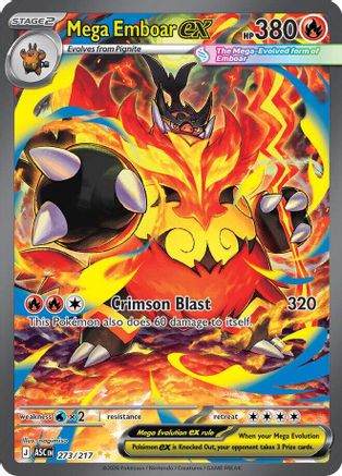Mega Emboar ex 273/217 - Holofoil ME Ascended Heroes