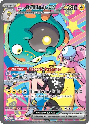 Iono's Bellibolt ex 279/217 - Holofoil ME Ascended Heroes