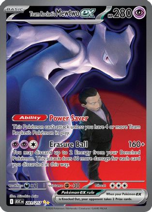 Team Rocket's Mewtwo ex 281/217 - Holofoil ME Ascended Heroes