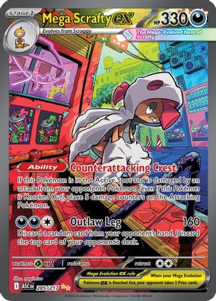Mega Scrafty ex 285/217 - Holofoil ME Ascended Heroes