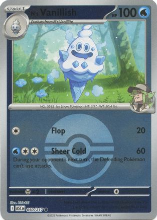 N's Vanillish (Poke Ball) 050 - Reverse Holofoil ME Ascended Heroes