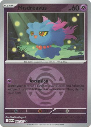 Misdreavus 085/217 - Reverse Holofoil ME Ascended Heroes