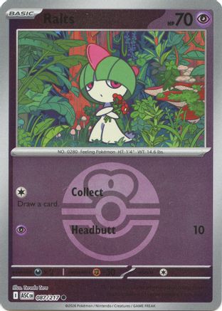Ralts (Love Ball) 087 - Reverse Holofoil ME Ascended Heroes