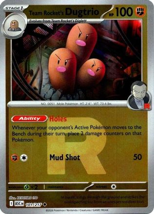 Team Rocket's Dugtrio 101/217 - Reverse Holofoil ME Ascended Heroes