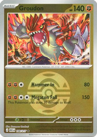 Groudon (Dusk Ball) 108 - Reverse Holofoil ME Ascended Heroes