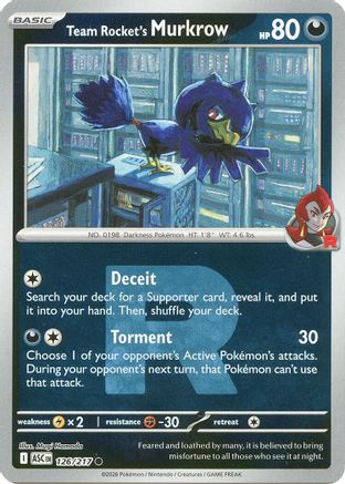 Team Rocket's Murkrow (Team Rocket) 126 - Reverse Holofoil ME Ascended Heroes