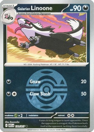 Galarian Linoone (Dusk Ball) 131 - Reverse Holofoil ME Ascended Heroes