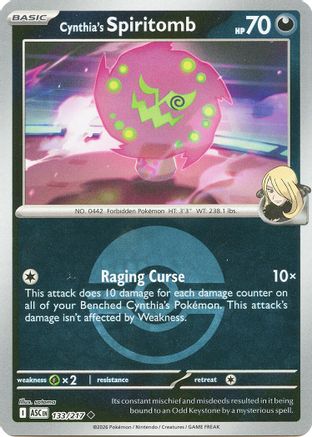 Cynthia's Spiritomb 133/217 - Reverse Holofoil ME Ascended Heroes