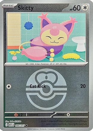Skitty (Love Ball) 165 - Reverse Holofoil ME Ascended Heroes