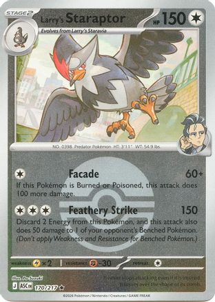 Larry's Staraptor 170/217 - Reverse Holofoil ME Ascended Heroes