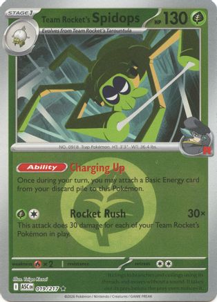Team Rocket's Spidops (Energy Symbol Pattern) 019 - Reverse Holofoil ME Ascended Heroes