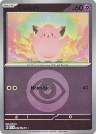 Clefairy (Energy Symbol Pattern) 074 - Reverse Holofoil ME Ascended Heroes