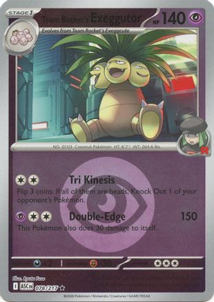 Team Rocket's exeggutor (Energy Symbol Pattern) 078 - Reverse Holofoil ME Ascended Heroes
