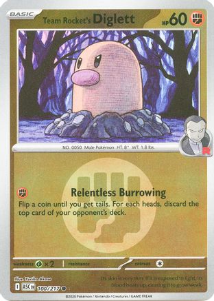 Team Rocket's Diglett (Energy Symbol Pattern) 100 - Reverse Holofoil ME Ascended Heroes