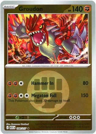 Groudon (Energy Symbol Pattern) 108 - Reverse Holofoil ME Ascended Heroes