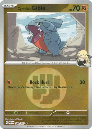 Cynthia's Gible (Energy Symbol Pattern) 109 - Reverse Holofoil ME Ascended Heroes