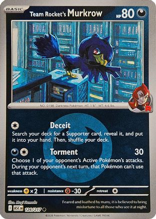 Team Rocket's Murkrow (Energy Symbol Pattern) 126 - Reverse Holofoil ME Ascended Heroes