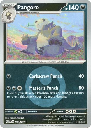 Pangoro (Energy Symbol Pattern) 140 - Reverse Holofoil ME Ascended Heroes