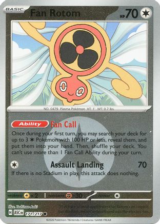 Fan Rotom 171/217 - Reverse Holofoil ME Ascended Heroes