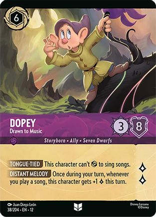 Dopey - Drawn to Music (Foil) (38/204) - Wilds Unknown Cold Foil