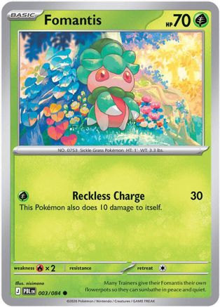 Fomantis 003/084 - Reverse Holofoil ME05 Pitch Black