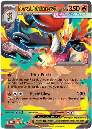 Mega Delphox ex 008 - Holofoil ME05 Pitch Black