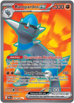 Rampardos ex 100/084 - Holofoil ME05 Pitch Black