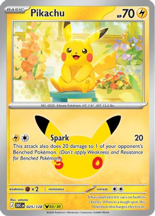 Pikachu 025/128 - Holofoil ME 30th Celebration