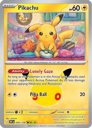Pikachu 028/128 - Holofoil ME 30th Celebration