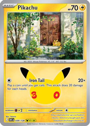 Pikachu 039/128 - Holofoil ME 30th Celebration