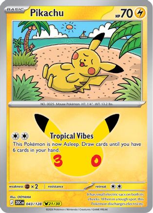 Pikachu 043/128 - Holofoil ME 30th Celebration