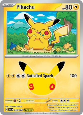 Pikachu 050/128 - Holofoil ME 30th Celebration