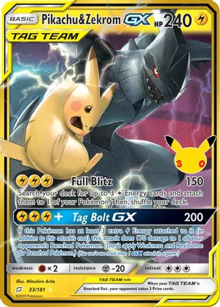 Pikachu & Zekrom GX 033/181 - Holofoil ME 30th Celebration Classic Collection