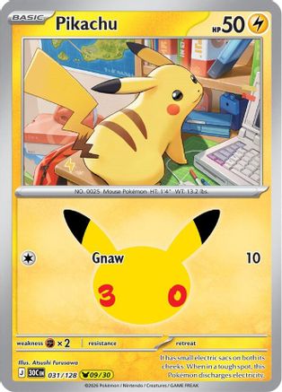 Pikachu 031/128 - Holofoil ME 30th Celebration