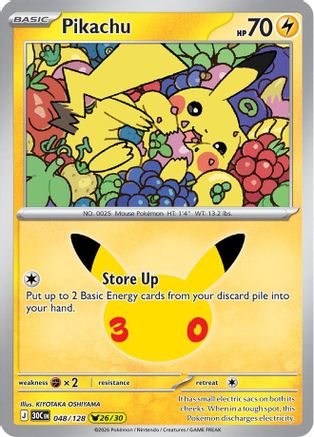 Pikachu 048/128 - Holofoil ME 30th Celebration