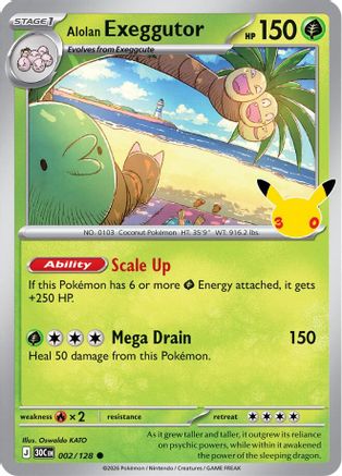 Alolan Exeggutor 002/128 - Holofoil ME 30th Celebration