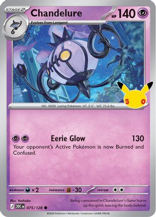 Chandelure 075/128 - Holofoil ME 30th Celebration